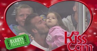 Viral of the Day: David Beckham, Harper Seven Caught on the Kiss Cam