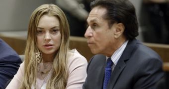 Lindsay Lohan and attorney Mark Heller in court in LA