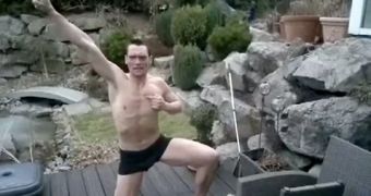 Viral of the Day: Man Attempts Cannonball into Frozen Swimming Pool