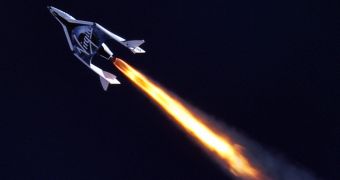 SpaceShipTwo during its first powered flight