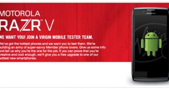 Virgin Mobile Canada Gives Away Five Motorola RAZR V Phones to Worthy Testers