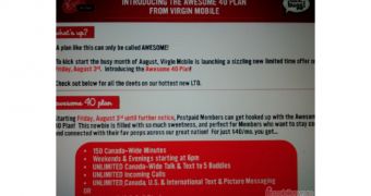 Virgin Mobile Canada Launches the “Awesome 40” Plan