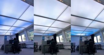 Virtual sky ceilings inspired by nature installed in green, energy-efficient offices