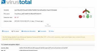 VirusTotal analysis of ASF file (click to see full)