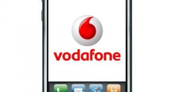 The iPhone with Vodafone's logo