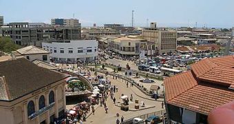View of Accra, the capital and largest city of Ghana