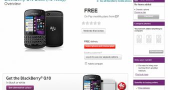 BlackBerry Q10 at Vodafone UK