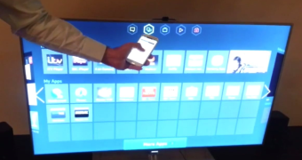 Smart TV responds to voice from app voice synth