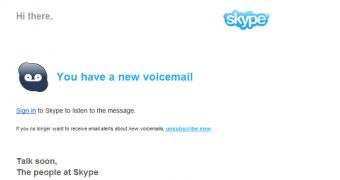 Fake Skype voicemail notification