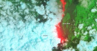 This is a NASA EO-1 ALI image of the Nyamuragira volcano, in the Democratic Republic of Congo