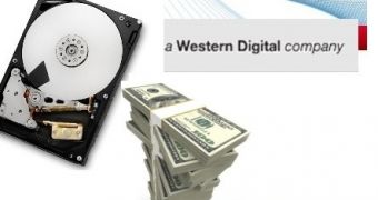 Western Digital / Hitachy Logo and money stack