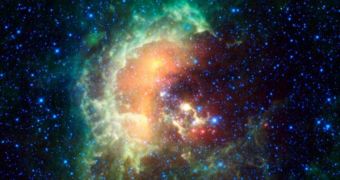 This is the new image of the Tadpole Nebula, collected by WISE