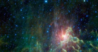 This is the Flaming Star Nebula, as seen by WISE