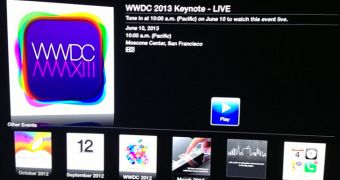 WWDC 2013 live-stream app on Apple TV