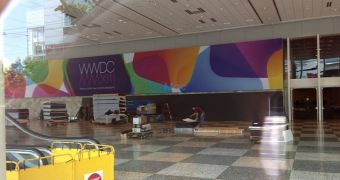 Moscone West gets prepared for WWDC
