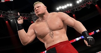 WWE 2K15 screenshot featuring Brock Lesnar