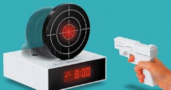 You've got to shoot well to stop this alarm clock