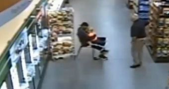 Man holding toddler hostage is caught on CCTV