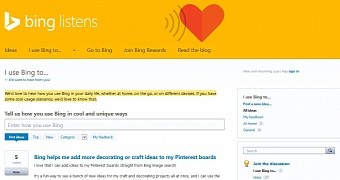 Bing Listens is powered by UserVoice