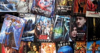 A bunch of fake DVDs on the Chinese market