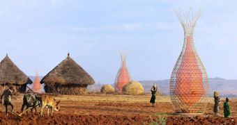 Italian designer creates basket-like structure that harvests atmospheric vapors