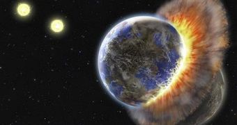 Warm Dust Particles Suggest Planetary Collision