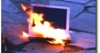 MacBook on fire