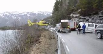 A medical helicopter pilot makes a daring landing