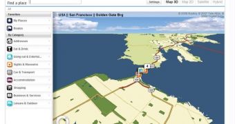 A demo version of Nokia Maps on Ovi