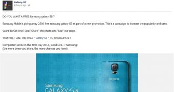 Galaxy S5 Facebook scam