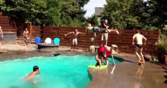 Watch an impressive pool dunk clip
