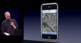 Steve Jobs demoing Google Maps on iPhone