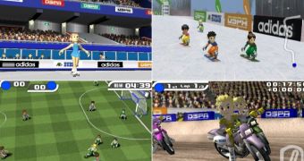 Here are more screens from Skating, Snowboard, Soccer and SuperCross