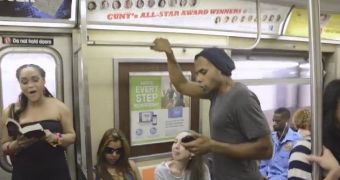 The cast of "The Lion King" surprises passengers on the subway with a performance