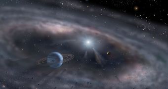 Artistic impression of a young planetary system
