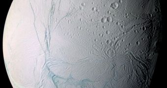 Image of Enceladus, one of Saturn's moons