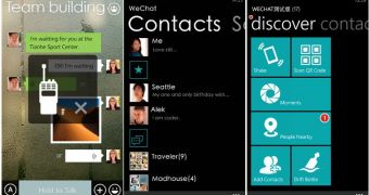 WeChat for Windows Phone (screenshots)