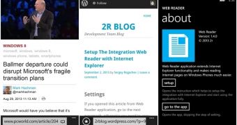 Web Reader for Windows Phone (screenshots)