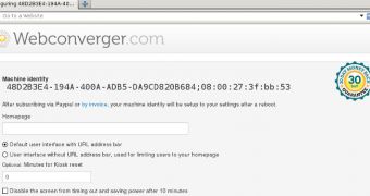 Webconverger 15.0 interface