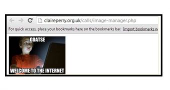 Claire Perry's website hacked