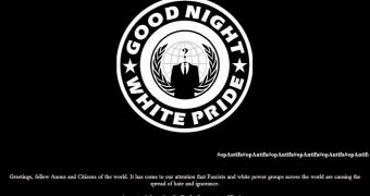 The Nationalist Movement's website hacked by Anonymous (click to see full)