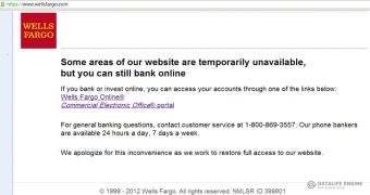 Wells Fargo website inaccessible to customers