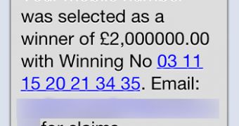 SMS lottery scam
