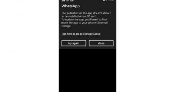 WhatsApp Messenger beta for Windows Phone 8.1 (screenshot)