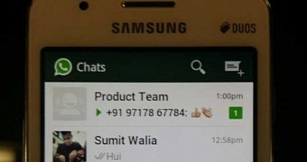 WhatsApp shown to work on Samsung Z1