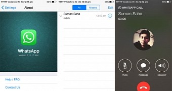 WhatsApp voice calling as demonstrated on iOS