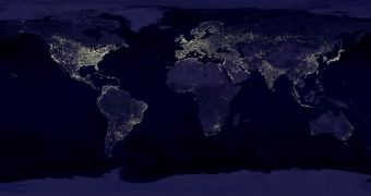 Night Earth, images taken from satellite
