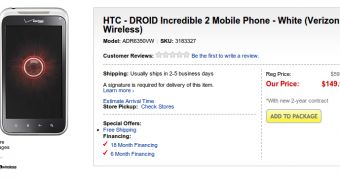 White DROID Incredible 2 available at Best Buy
