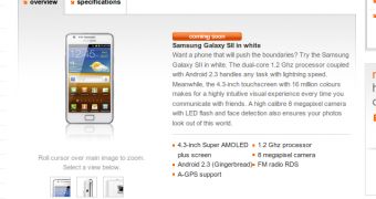 Samsung Galaxy S II white at Orange UK