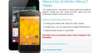 White Nexus 4 + Nexus 7 bundle